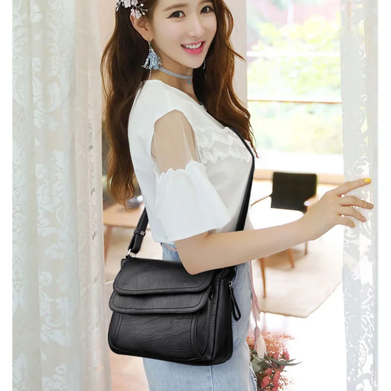 2019 black handbag lady bag designer 7 color leather luxury handbag large capacity regular crossbody bag summer bag ladies bag
