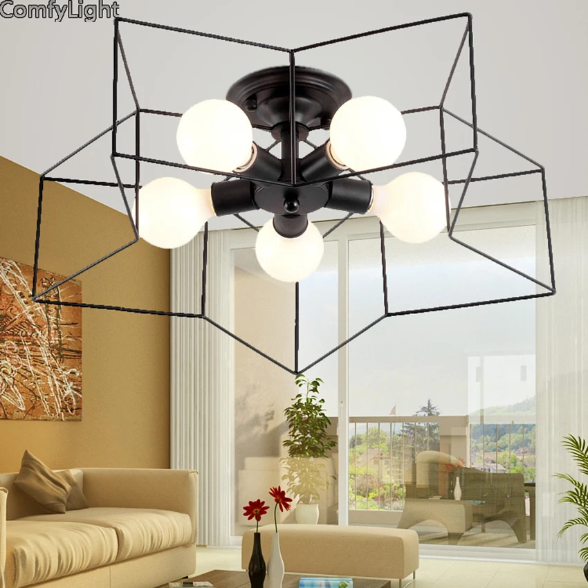 

ceiling lights for living room fixture lamp modern Nordic vintage Innovative Simple fashion Star shape LED E27 light for cafe