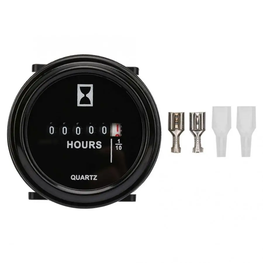 6-80V AC/DC 99999.9 Hours Quartz Hour Meter for Engine Generator Time Counting new