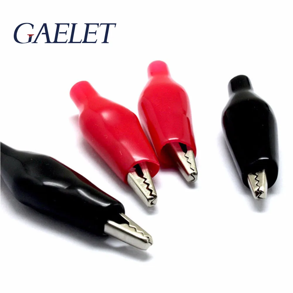 

20pcs/lot 28MM Metal Alligator Clip G98 Crocodile Electrical Clamp for Testing Probe Meter Black and Red with Plastic Boot ZK30