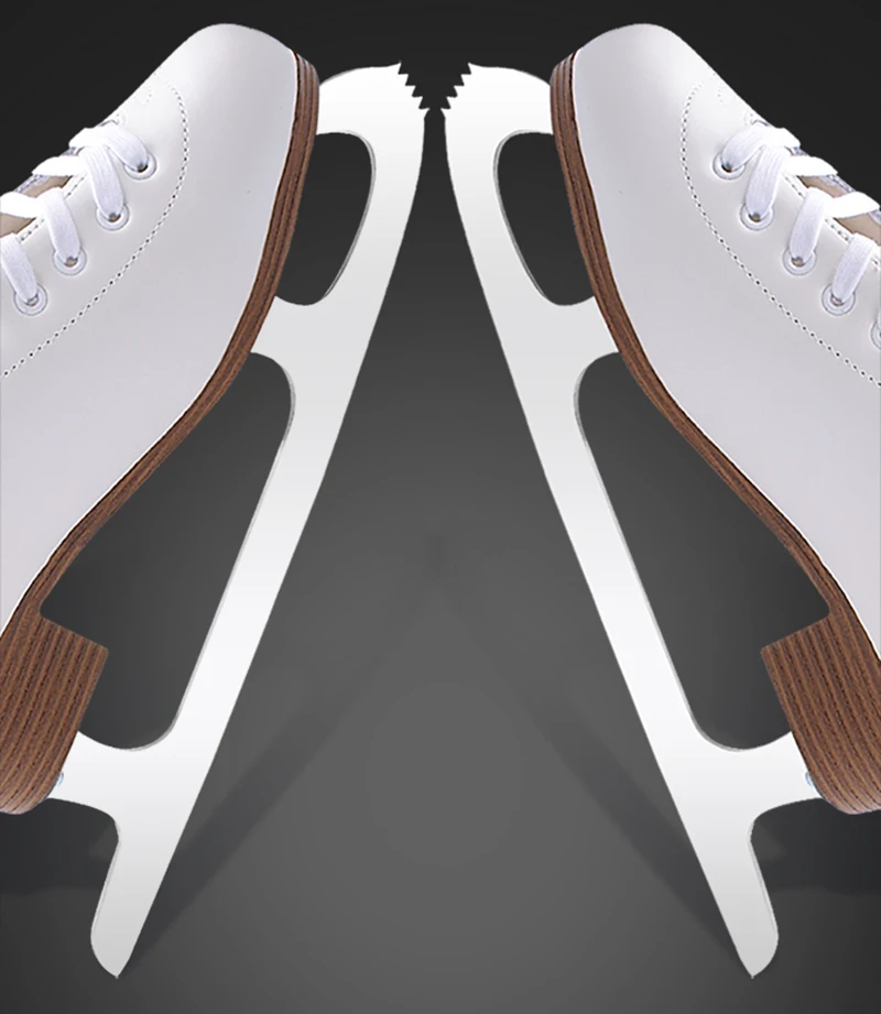 2018 الكبار الحرارية الدافئة رشاقته الشكل التزلج الجليد أحذية التزلج على الجليد مع الجليد شفرة PVC للماء أبيض أسود