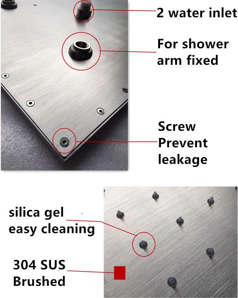 Ванная комната термостатический смешивающий клапан гидро мощность led душевая головка набор потолочного монтажа douche led накладные дождевые насадки для душа набор