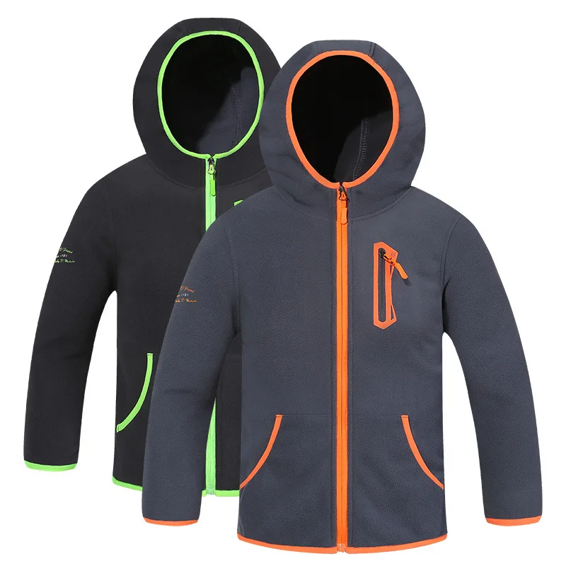 Jacket For Boy Casual Boy Sports Windbreaker Polar Fleece Hoodies Jacket Children Cotton Thick Zipper Outwear Jacket For Kid Hot