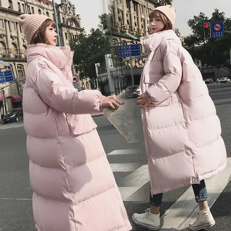 Winter Jacket Women Parka Thicken Jaqueta Feminina Long Jacket Coat Oversized Outerwear Long Sleeve Down Cotton Winter Coat Q703