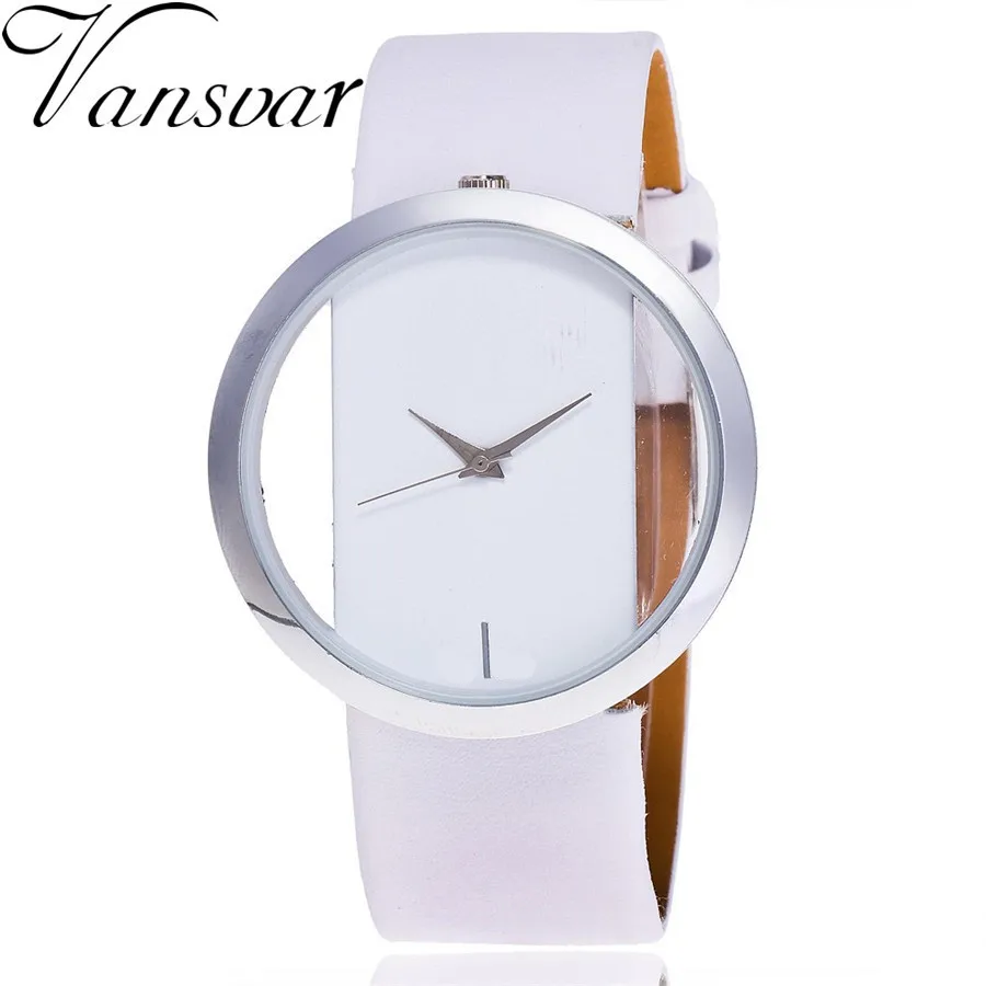 

Vansvar Luxury Fashion Casual Quartz Unique Stylish Hollow Skeleton Watches Leather Sport Ladies Wristwatches V44