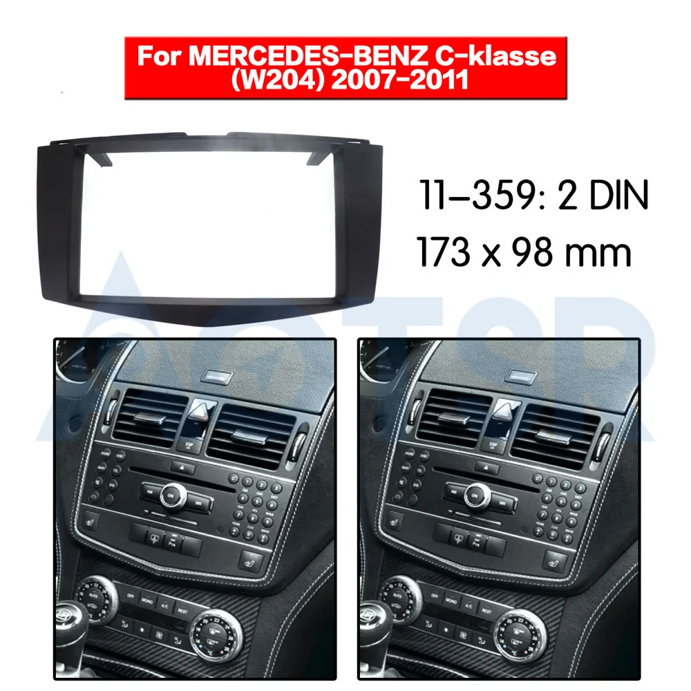 2 din радио фасции Для MERCEDES-BENZ C-klasse(W204) 2007-2011 аудио панель установка приборной панели комплект рамка адаптер стерео DVD