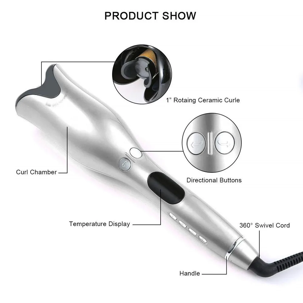 Automatic Curling Iron Hair Curler Wand Curl 1 Inch Rotating Magic Hair Curling Iron Salon Tools Titanium Auto Hair Curlers