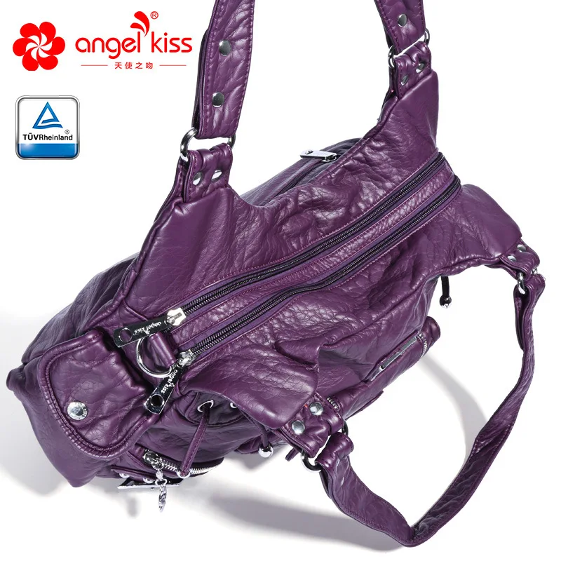 Angelkiss Женская Многофункциональная Сумка Хобо через плечо из искусственной кожи на молнии с карманом для девушек