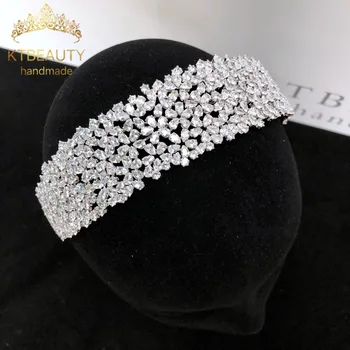

News Rhinestone Zirconia Custom Big Tiara Silver Fashion Headband Royal Bridal Wedding Dressing Crown Accessory Women Jewelry