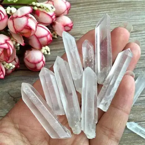 

10Pcs Natural Clear Point Quartz White Crystal Raw Stone Terminated Wand Specimen