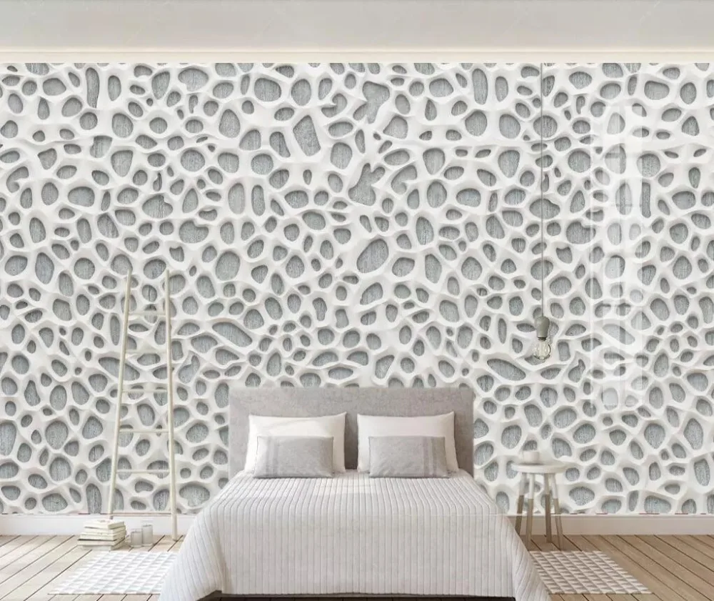 

3D three-dimensional Nordic modern simple plaster hollow mural background wall