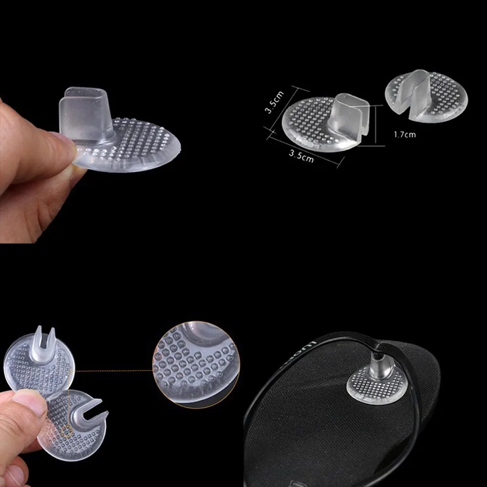 

1 Pair Invisible Flip Flop Sandals Forefoot Pad Silicone Slip Resistant Half Yard Heel Pad Toe Separator Pads Massage Inserts