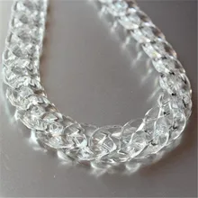 80 шт прозрачных акриловых звеньев цепи панцирной цепи, прозрачные белые пластиковые звенья панцирной цепи, открытое звено на размер 22 мм x 15 мм