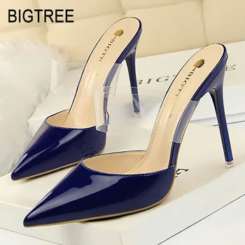 

Bigtree Shoes Women Pumps High Heels Women Shoes Pointed Toe Women Sandal Transparent Women Shoes Kitten Heel Female Stiletto