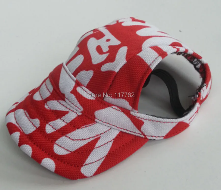 

New Arrival Pineocus Red Letter Printing Cute Canvas Baseball cap for dog Free Shipping Dogs Hat two size selection puppy dog