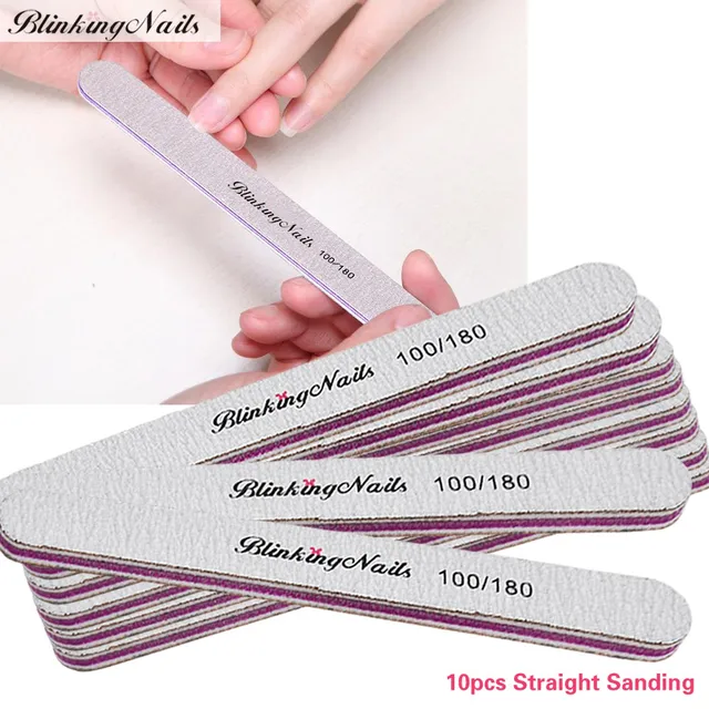 Blinkingnails 10pcs Lot Straight Stick Nails Files For Acrylic Blinkingnails 10pcs Lot Straight Stick Nails Files For Acrylic Polish Mini Nail File 80