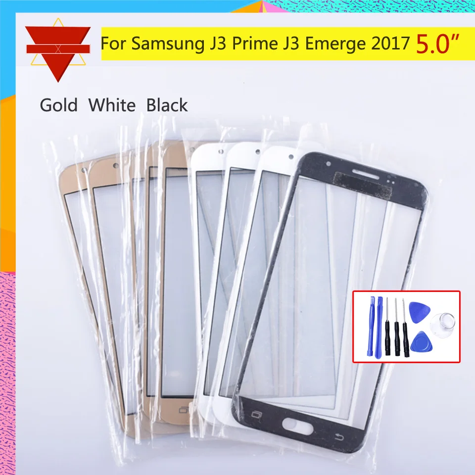 

TouchScreen For Samsung J3 Emerge J327 / Galaxy J3 Prime 2017 LTE J327T J327A Touch Screen Front Panel Glass Lens Outer LCD