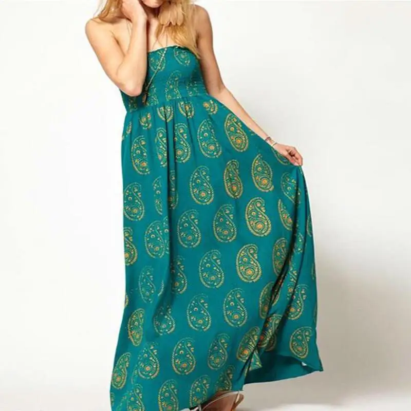 summer bandeau maxi dress