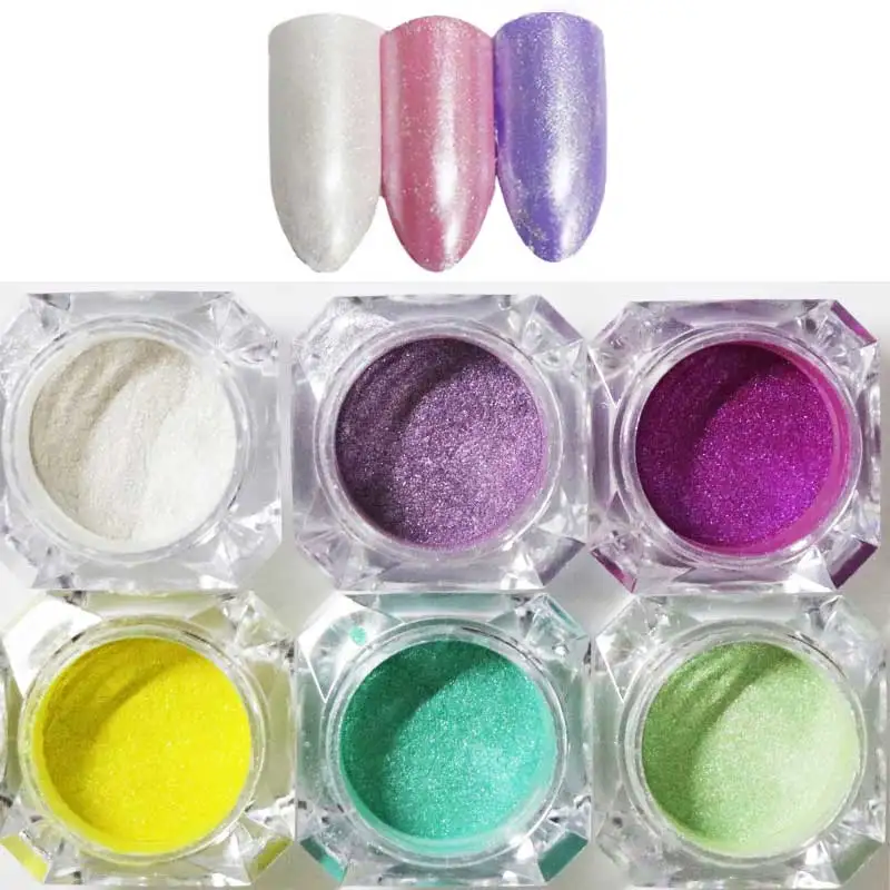1g Colorful Pearl Shimmer Powder Shining Nail Glitter Powder DIY