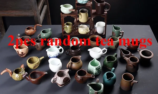 6 шт.! Цзиндэчжэнь посуда для чая, случайный чайный горшок, чайный набор чашек для домашних животных, чайный набор, керамическая чаша, чайные чашки кунг-фу, китайский фарфор, целадон - Цвет: 2pcs random tea mug