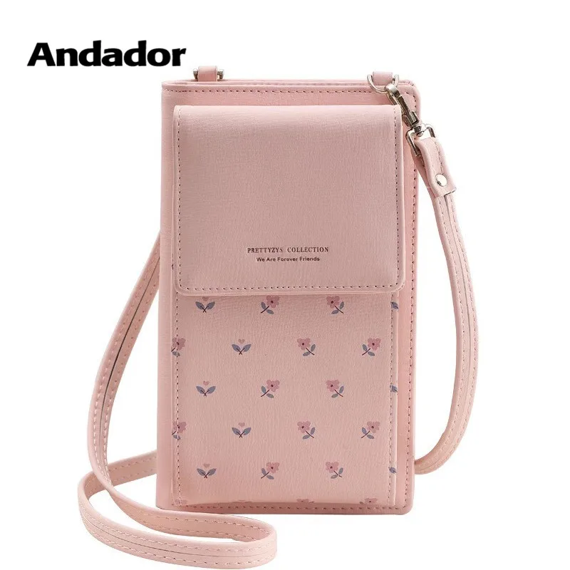 

fashion PU women shoulder bags Ladies purse long mobile phone bag printing multi-functional student wallet girls crossbody bag