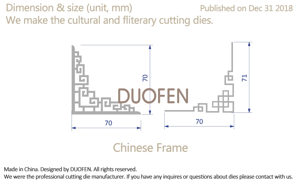 DUOFEN металлические режущие штампы, китайская угловая рамка, трафарет для рукоделия, проект скрапбукинга, Новинка