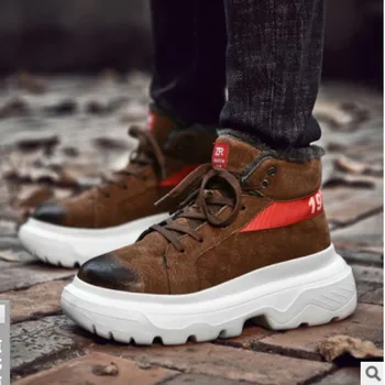 

EXCARGO Winter Shoes Boots Men Platform Sneakers Plus Fur 2019 Snow Boots For Men Ankle Boot Shoes White Warm Boot Male Fashion