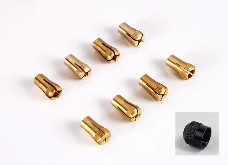 

Z061&Z045 9PCS Collet Set with 1PC Fixing Nut and 1-6mm chuck with chuck nut for Zhouyu diy lathe machine
