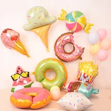 Balões de hélio infláveis para doces, balões de folha de donuts rosa e doces, decoração de aniversário de bebê, brinquedos infantis, 1 peça(China)