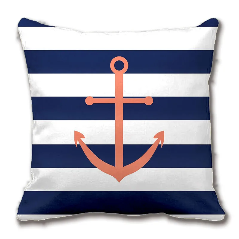 

Navy Blue And Coral Anchor Throw Pillow Case Decorative Cushion Cover Pillowcase Customize Gift By Lvsure For Car Sofa Seat