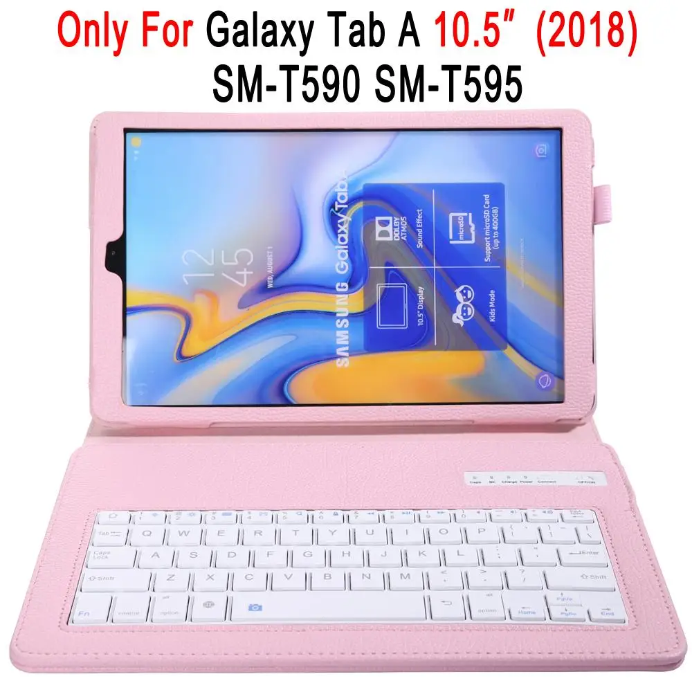 Bluetooth клавиатура кожаный чехол для samsung Galaxy Tab A A6 10,1 10,5 T580 T585 T590 T595 SM-T580 SM-T585 чехол Funda - Цвет: For SM-T590 SM-T595