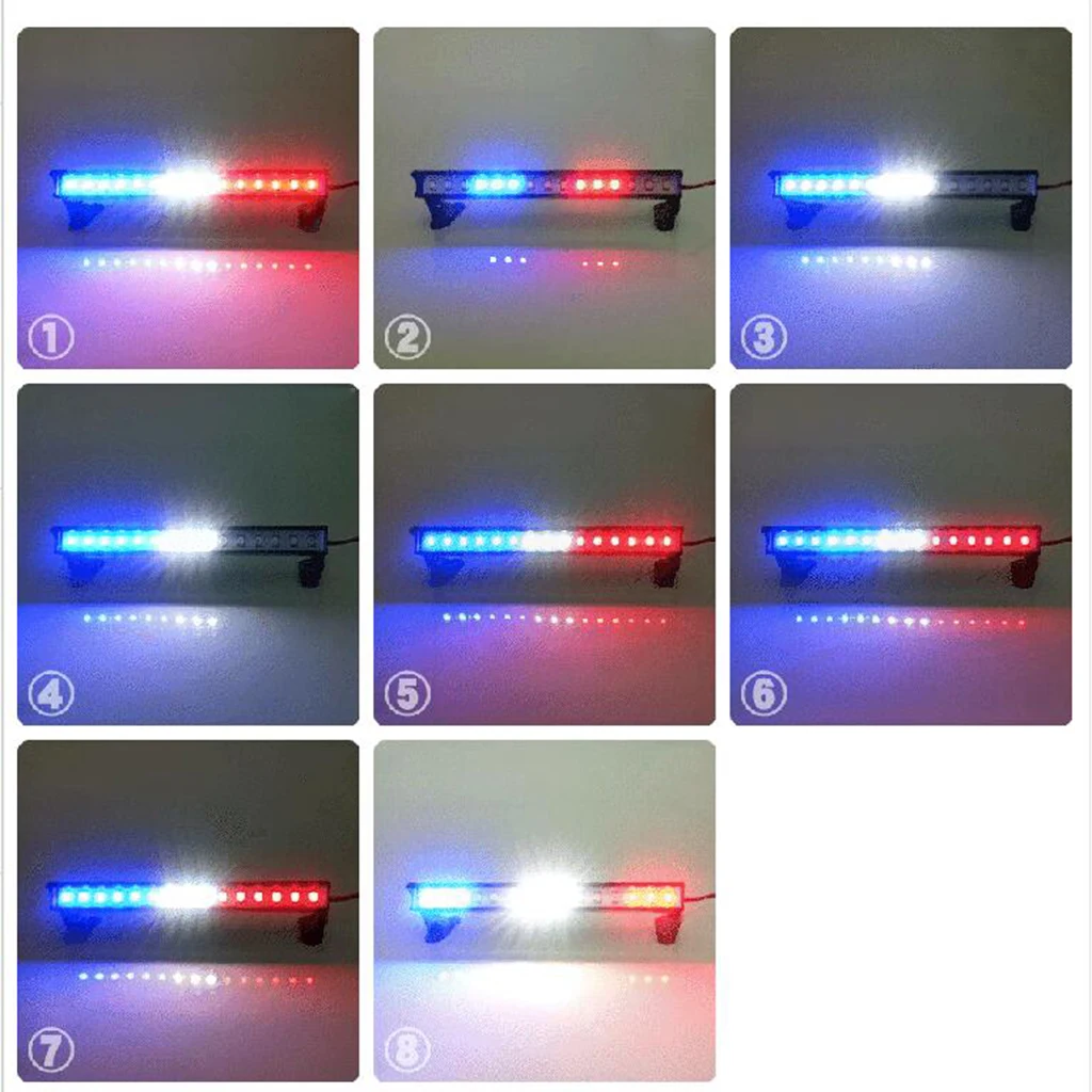 RC 15 LEDs 139mm Metal Light Bar for 1/10 1/8 RC Model Car Trucks Buggy TRX4 D90 B