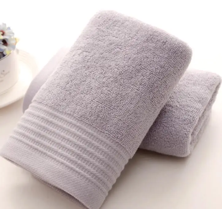 Высокое качество 2 шт./компл. 34*74 см хлопок полотенца мягкие однотонные рук лица дешевые полотенце бренд набор полотенец handdoeken asciugamani - Цвет: Светло-серый