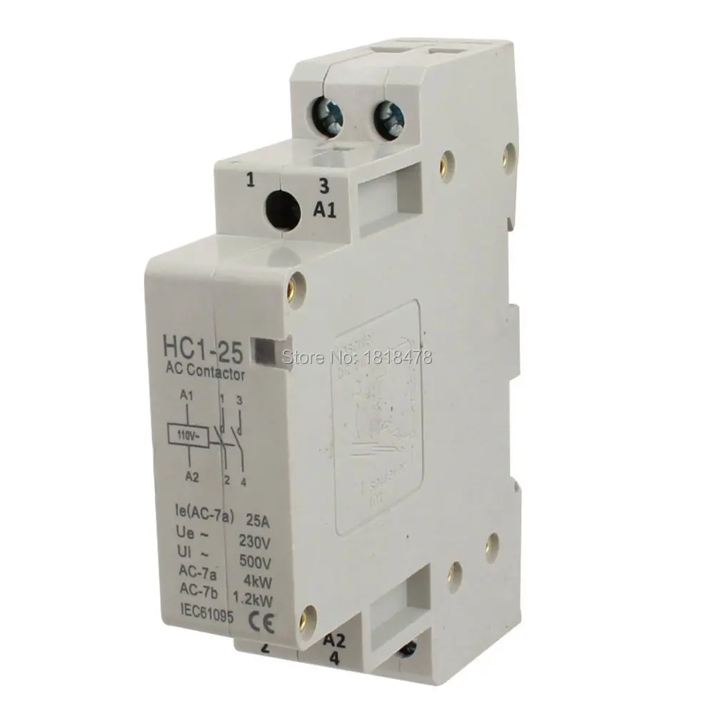 HC1 25 25A 110V Coil Voltage 25A 2 Pole Universal Circuit Control AC