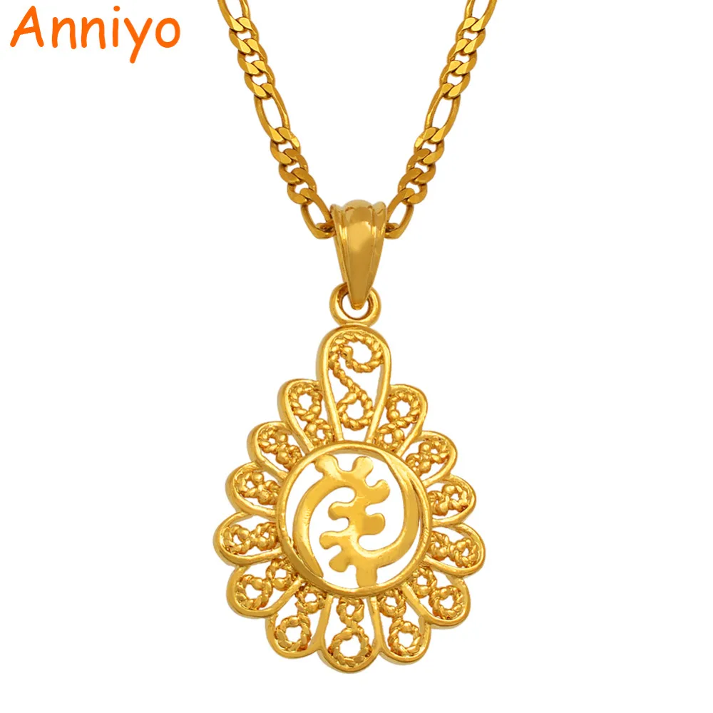 Anniyo African Adinkra Gye Nyame,Ethnic Jewelry Ghanaian Gift,gold