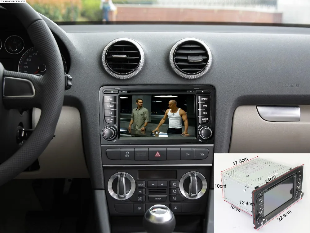 Excellent 7" Android 8.1.1 OS HD Quad Core Wifi 3G Car DVD Player GPS Nav Radio Stereo for Audi A3 2003-2011 Black Color with GPS Card 5
