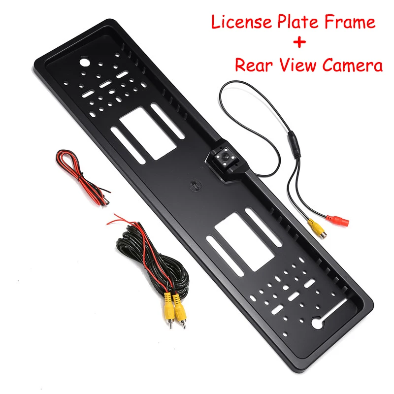 

IP67 Waterproof EU Car License Plate Frame With 170 Degree 4 LED Night Vision Rear View Camera Auto License Plate Frame Camera