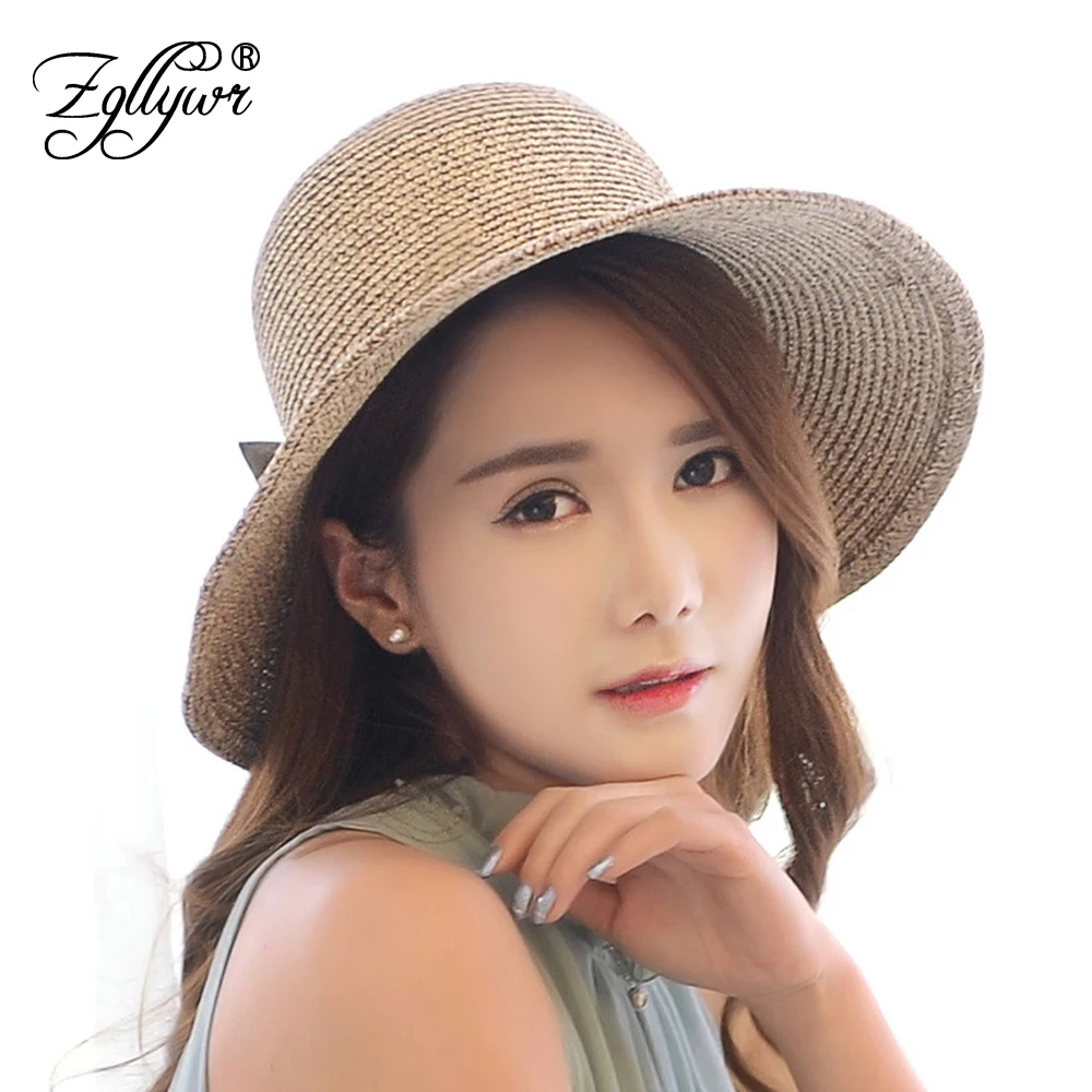 Zgllywr Straw Cap Ladies Summer Lightweight Breathable Caps Sun Shade Sun Hat Bifurcated Bow