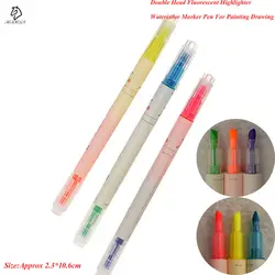 3 шт. двуглавая флуоресцентная ручка 6 цветов прочный художественный хайлайтер чертежные маркеры школьные офисные канцелярские