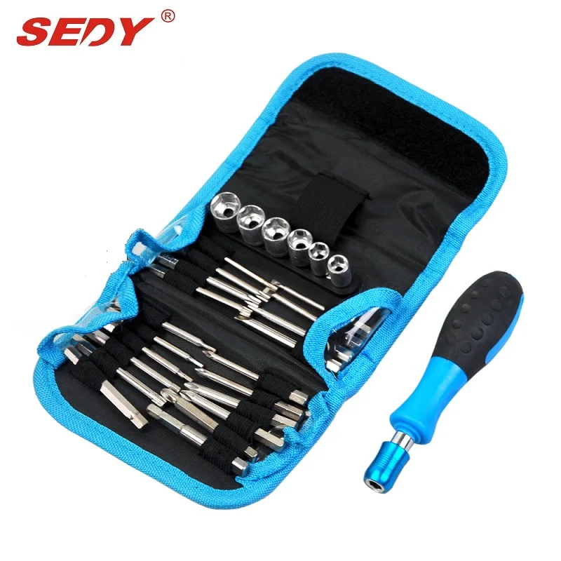 

27pc Screwdriver Set: Quick Release Drive Handle+100mm Long Hex Torx Ph Pozi Bit