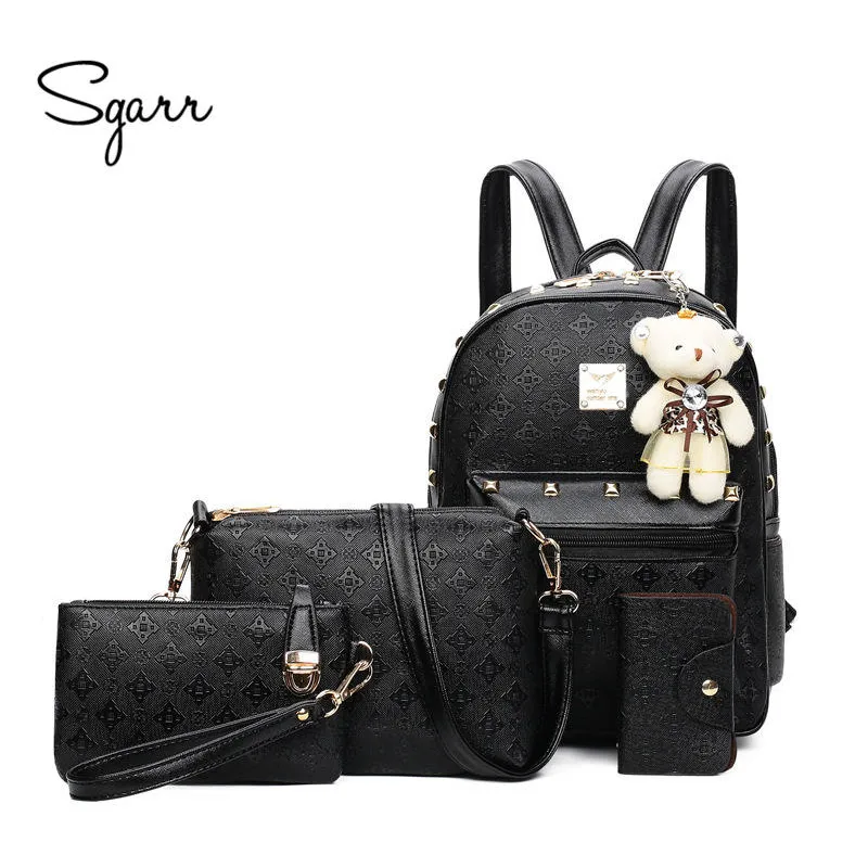2017 new type black beige pink girl font b backpack b font students shoulder bag femal