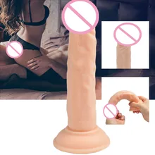 Dildo Female Masturbation Simulation Penis Sex Apparatus Massage Stick Masturbator Realistic Penis Big Suction Cup Soft Jelly