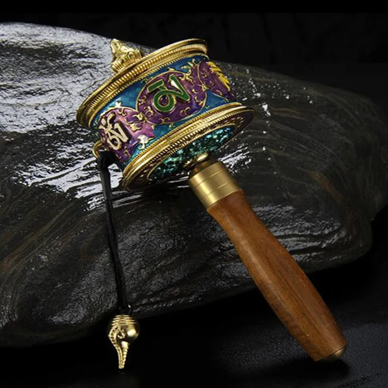 Precious Gorgeous Carve Pattern Duplex Bearing Scriptures Hand cranking