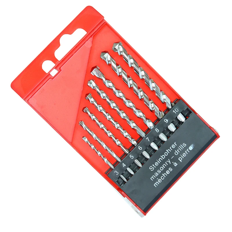 8pcs Alloy Steel Masonry Drill Bit Set Metal Drill Set for Drilling