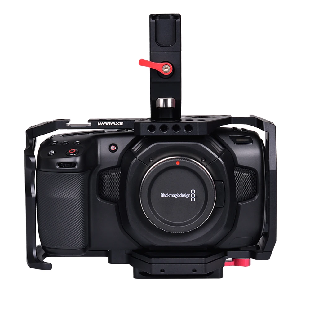 WARAXE BMPCC 4 K клетка с ручка NATO для Blackmagic карман Кино Камера установки микрофона