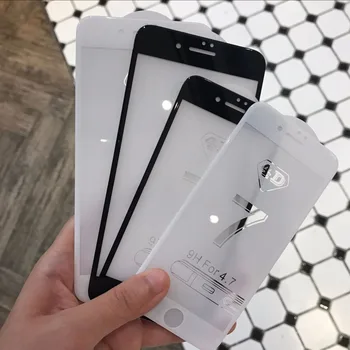 

Curved Edge Full Screen Coverage Tempered Glass Screen Protector for iPhone 8 9H Glass Protector 50pcs/lot DHL Shipping