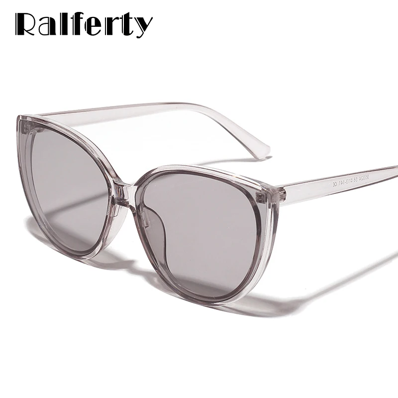 Ralferty Cateye Солнцезащитные очки женские винтажные прозрачные линзы очки ретро солнцезащитные очки «кошачий глаз» женские очки UV400 оттенки Oculos W19024