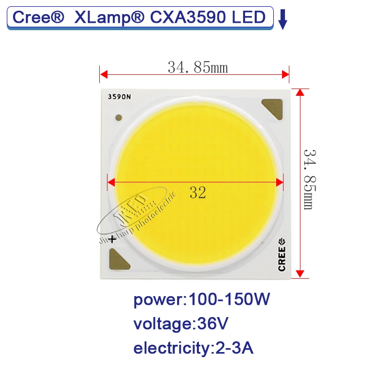 Светодиодный чип cree COB 36 В xlamp cxa3050 cob 50 100 Вт cxb3070 80 117 cxa3590 150 диодный светильник
