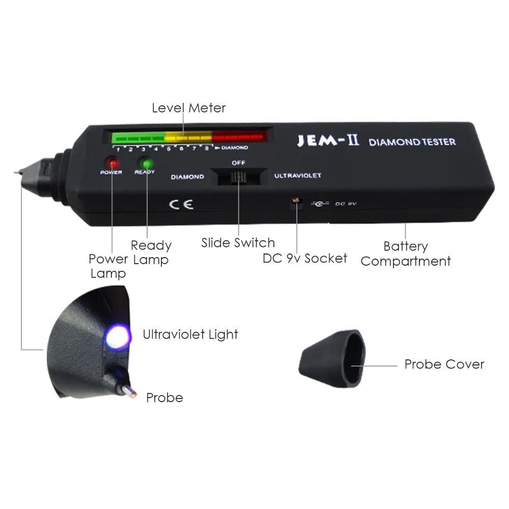 US $50.50 Diamond Tester With Uv Ultraviolet Light Gemstone Precious Loose Stone Tool Selector