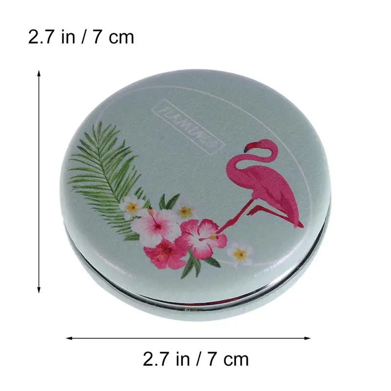 1 шт портативное мини-зеркало с изображением фламинго, круглый кошелек, складное зеркало для макияжа, карманное зеркало для женщин и девочек(случайный стиль